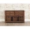Mayan Walnut Furniture Console Table with Baskets CWC02D