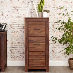 Mayan Walnut Furniture 3 Drawer Filing Cabinet CWC07B