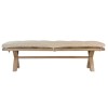 Heritage Smoked Oak Furniture Natural Cushion Upholstered Large Bench