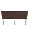 Metro Industrial Furniture Brown Leather Studded Back Bench 180cm MET18-BR