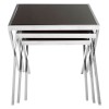 Ackley Chrome Finish Metal and Black Glass Nesting Tables 2405434