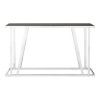 Ackley Chrome Metal Console Table With Black Glass Top 2405424
