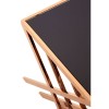 Ackley Rose Gold Metal and Black Glass Nesting Tables 2405435