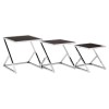 Ackley Silver Metal and Black Glass Nest Of 3 Tables 2405432
