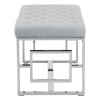 Allure Grey Velvet and Silver Finish Stainless Steel Bench