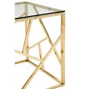 Allure Champagne Gold Metal and Clear Glass Geometric End Table 5501413
