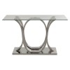 Allure Chromed Metal Curved Base and Clear Glass Console Table 5502581