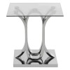 Allure Chromed Metal Curved Base and Clear Glass End Table 5502583