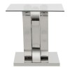Allure Chromed Metal Curved Base and Clear Glass End Table 5502583