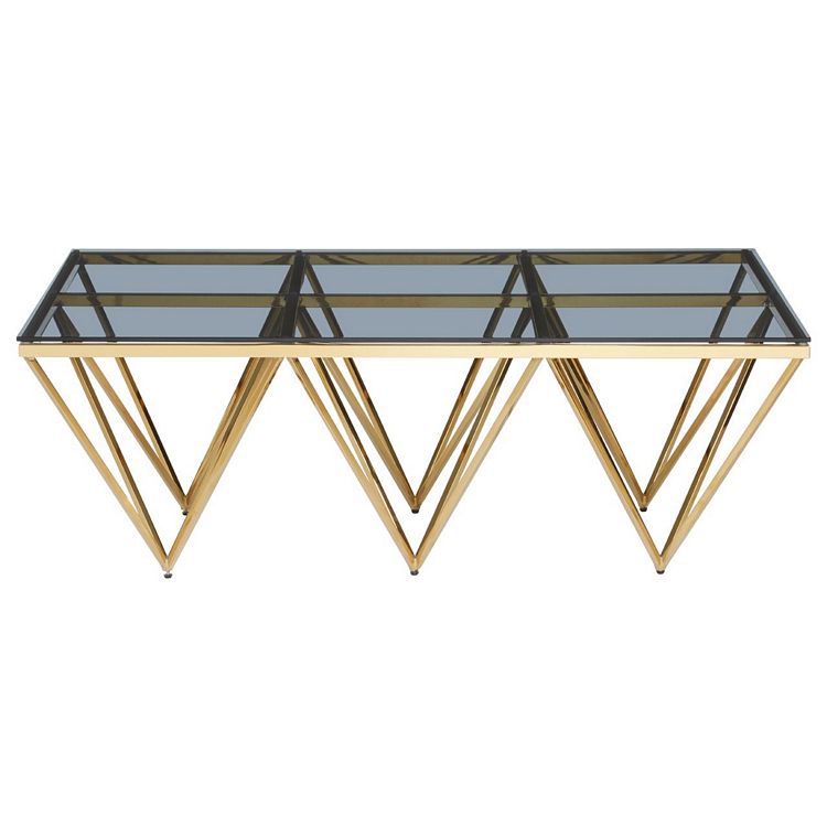 Allure Gold Spike Triangles and Black Glass Coffee Table 5502553