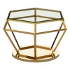Allure Large Gold Finish and Clear Glass Diamond End Table