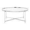 Allure Mirrored Glass And Chrome Metal Round Coffee Table 5501437