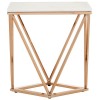 Allure Rectangular Rose Gold and White Marble End Table 5501451