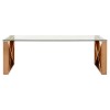 Allure Rose Gold Metal Legs and Clear Glass Coffee Table 5501402