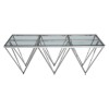 Allure Silver Metal Spike Triangles Base and Clear Glass Coffee Table 5502552