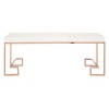 Allure White High Gloss and Rose Gold Metal Coffee Table 5501364