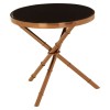 Alvaro Bamboo Inspired Rose Gold Finish Metal Base Side Table 5501729