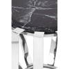 Alvaro Silver Finish Metal and Black Marble Side Table 5501727