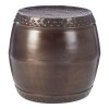 Templar Set of 2 Drum Style Brown Finish Iron Side Tables