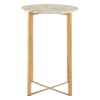 Templar White Marble and Gold Finish Lattice Base Side Table