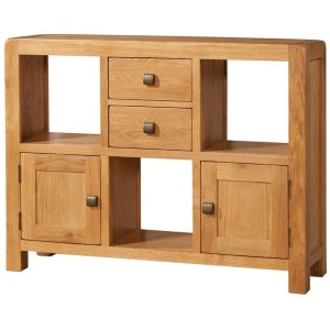 Avon Oak Furniture 2 Door 2 Drawer Low Display Unit