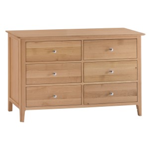 Bergen Oak Furniture 6 Drawer Chest 