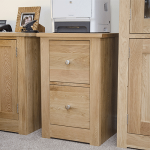 Torino Solid Oak Furniture 2 Drawer Filing Cabinet  