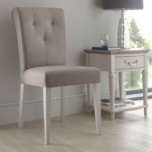 Montreux Grey & Washed Oak Furniture Upholstered Chair Pair