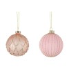 Blush Pink Glitter Band Assorted Baubles Christmas Tree Decoration Set of 18