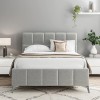 Fulham Light Grey Linen Fabric Classic 4ft6 Double Bed