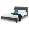 Julian Bowen Furniture Sanderson Diamond Quilted Grey Velvet 4ft6 Double Bed