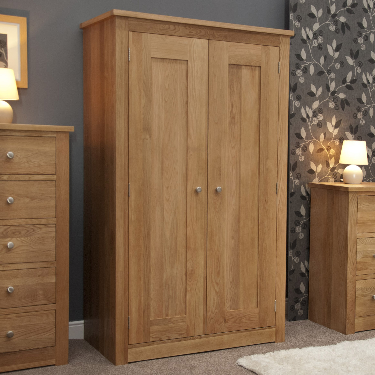 Torino Oak Double Wardrobe Oak Furniture House